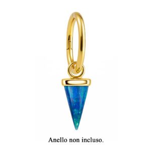 Pendente Oro 18K, Pendolo di Opale Sintetici