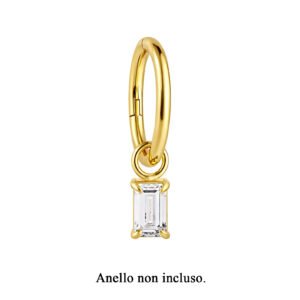 Pendente Oro 18k con Ciondolo di Zirconia Premium