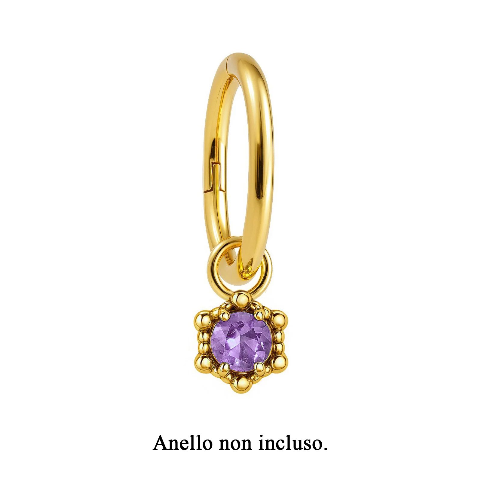 Pendente in Oro 18k con Ametista Rosa - immagine 2