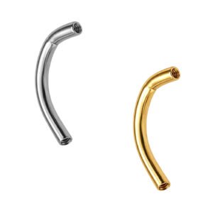 Asta Curva per Ombelico in Titanio ASTM F136 con Filettatura Interna