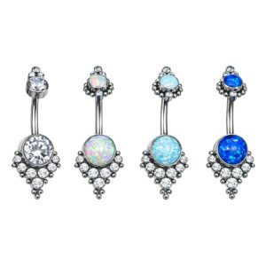 Banana in Titanio ASTM F136 con Opale / Zirconi