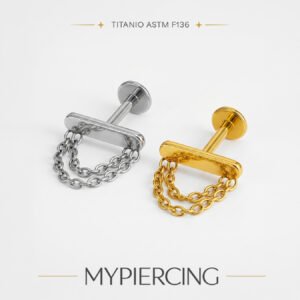 Labret Barra con Catene in Titanio ASTM F136