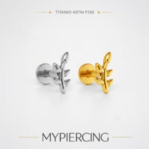 Foglia di Alloro Labret in Titanio ASTM F136 Push Pin