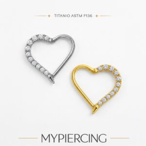 Anello Cuore di Titanio con Zirconi
