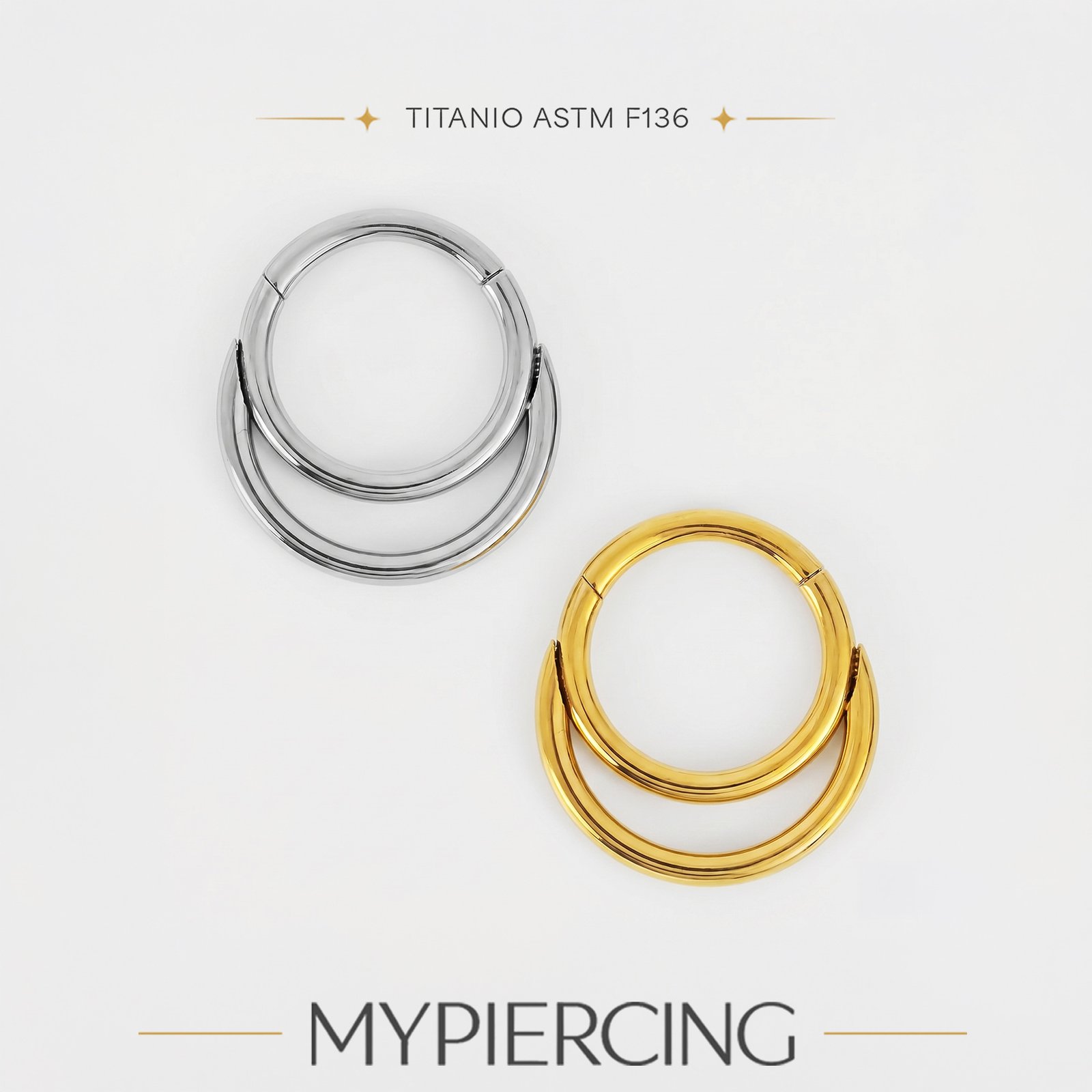 Anello Clicker Segmentato Doppio di Titanio ASTM F136 - immagine 3