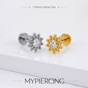 Labret Sole Duppio di Titanio ASTM F136 con Zirconia