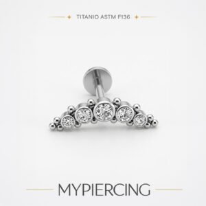 Labret di Titanio ASTM F136 Cluster 5 Zirconi