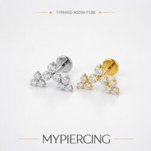 Labret Trio di Fiori in Titanio ASTM F136