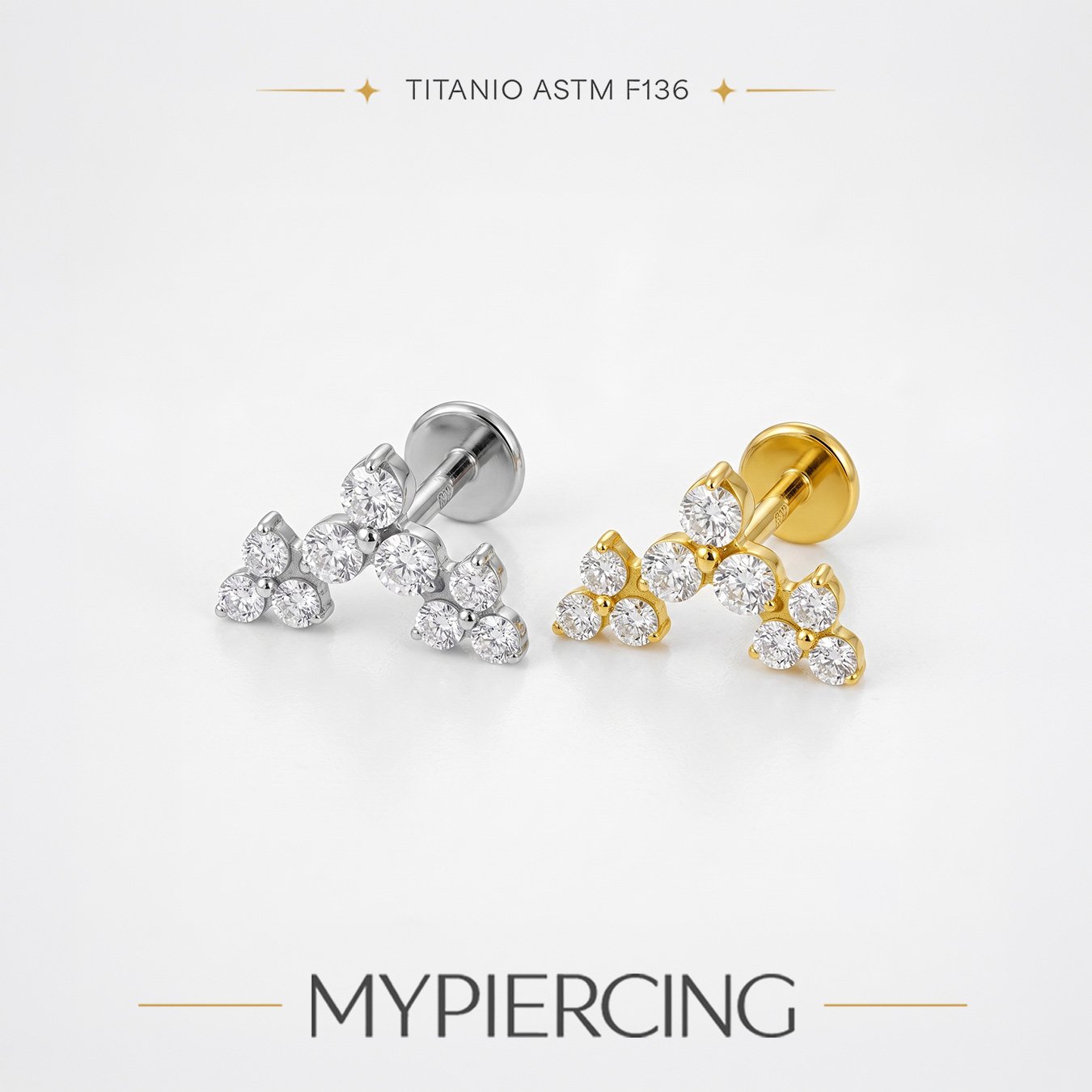 Labret Trio di Fiori in Titanio ASTM F136 - immagine 2