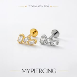 Labret Trio di Baguette in Titanio ASTM F136