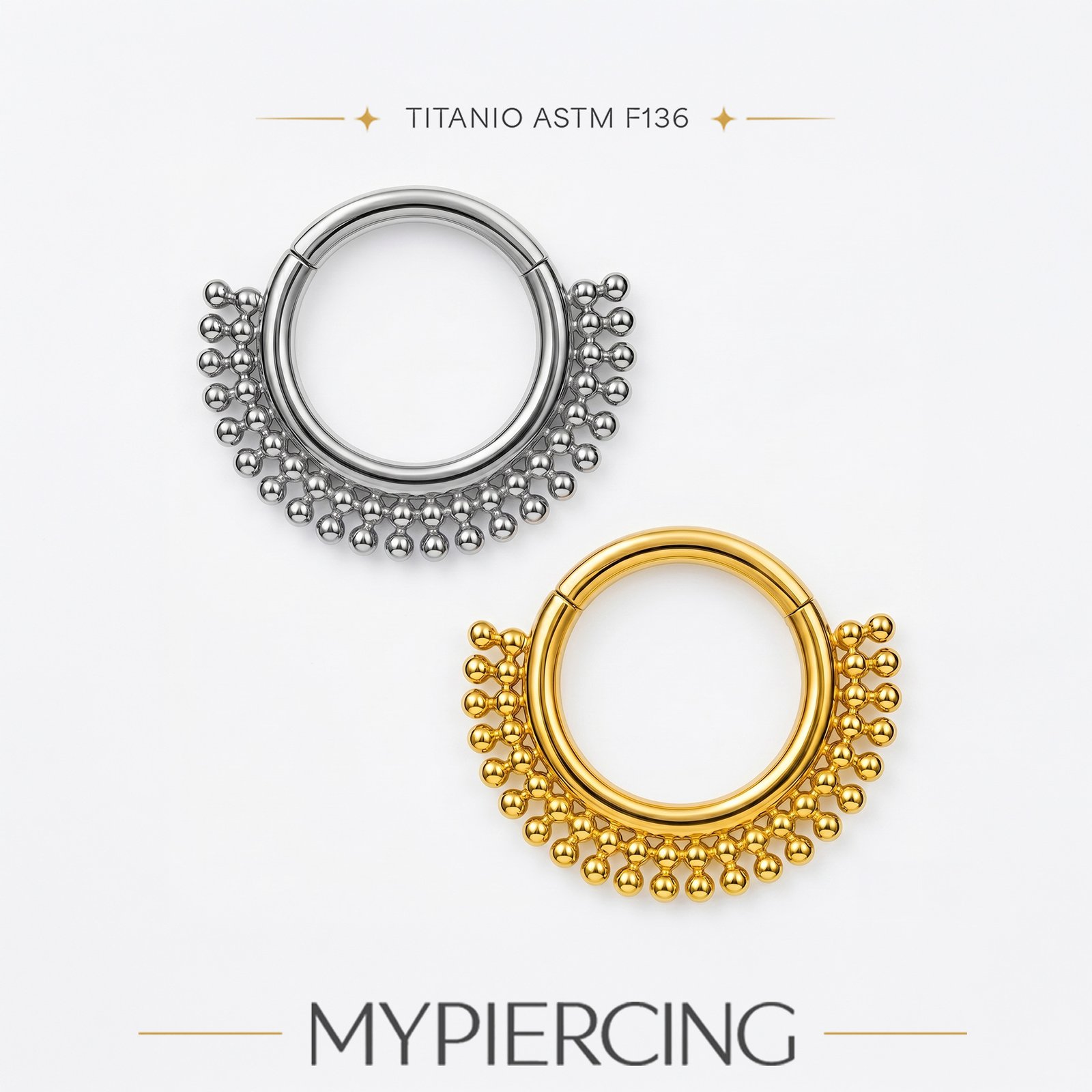 Anello Ventaglio Puntinato di Titanio ASTM F136 - immagine 3