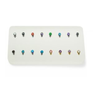 Espositore in Acrilico per Labret – 16 Fori, Altezza 15mm o 25mm