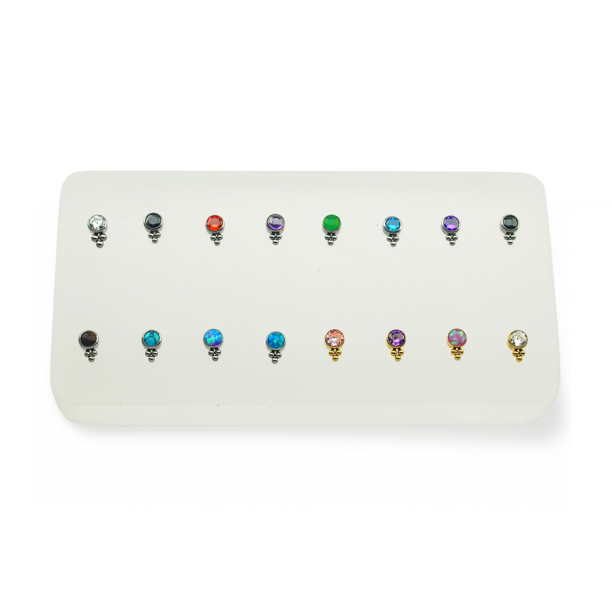 Espositore in Acrilico per Labret – 16 Fori, Altezza 15mm o 25mm - immagine 2