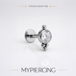 Labret di Titanio con Zirconia e Beads