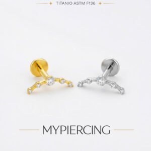 Labret di Titanio Push Pin con Zirconia