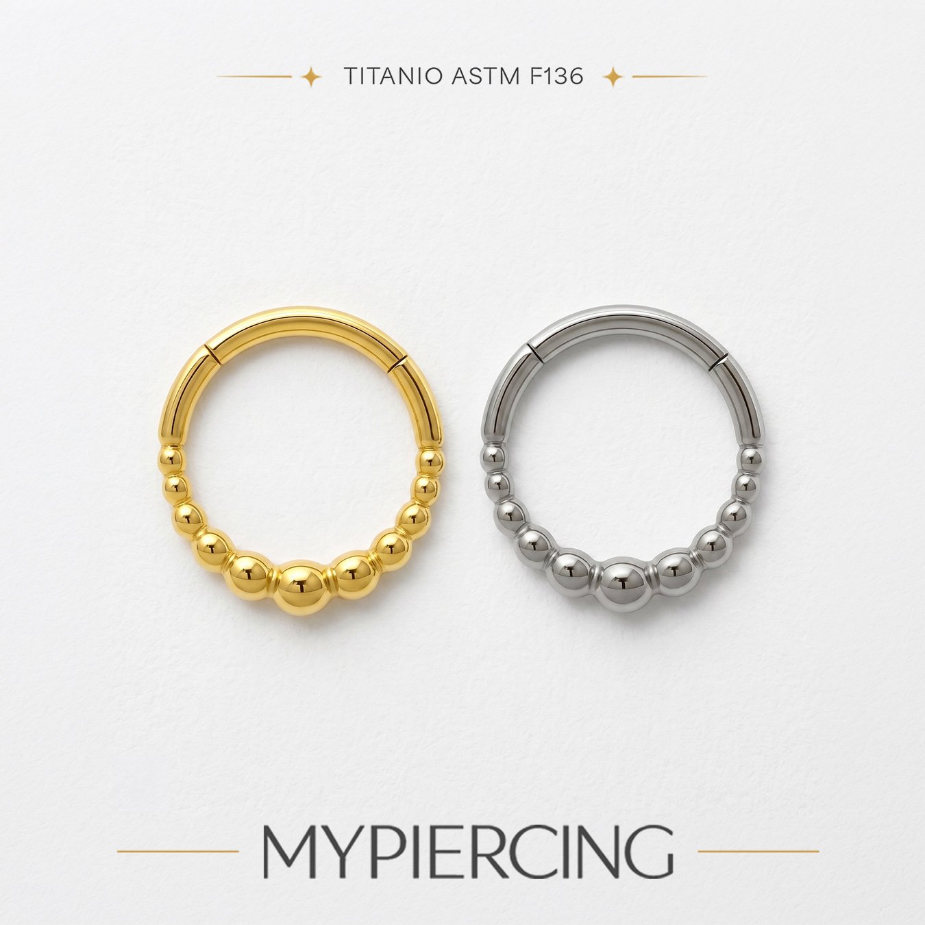Anello Clicker di Beads In Acciaio - immagine 4