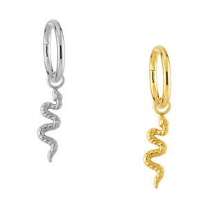 Clicker in Titanio Liscio con Pendente a Serpente
