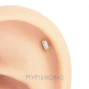Labret in Titanio con Zircone Baguette