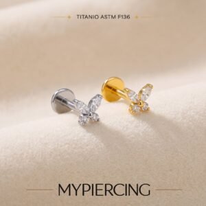 Labret Mini Farfalla 3mm in Titanio