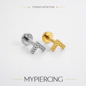 Labret V Martellato in Titanio ASTM F136 (5mm)