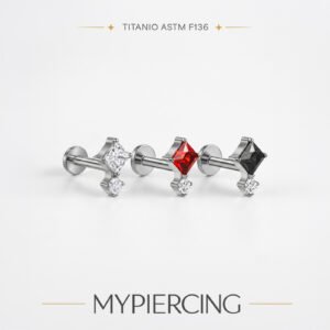 Labret di Titanio ASTM F136 con Zirconi