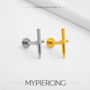 Labret Pugnale Mini in Titanio ASTM F136