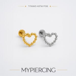 Labret Cuore di Titanio Push Pin