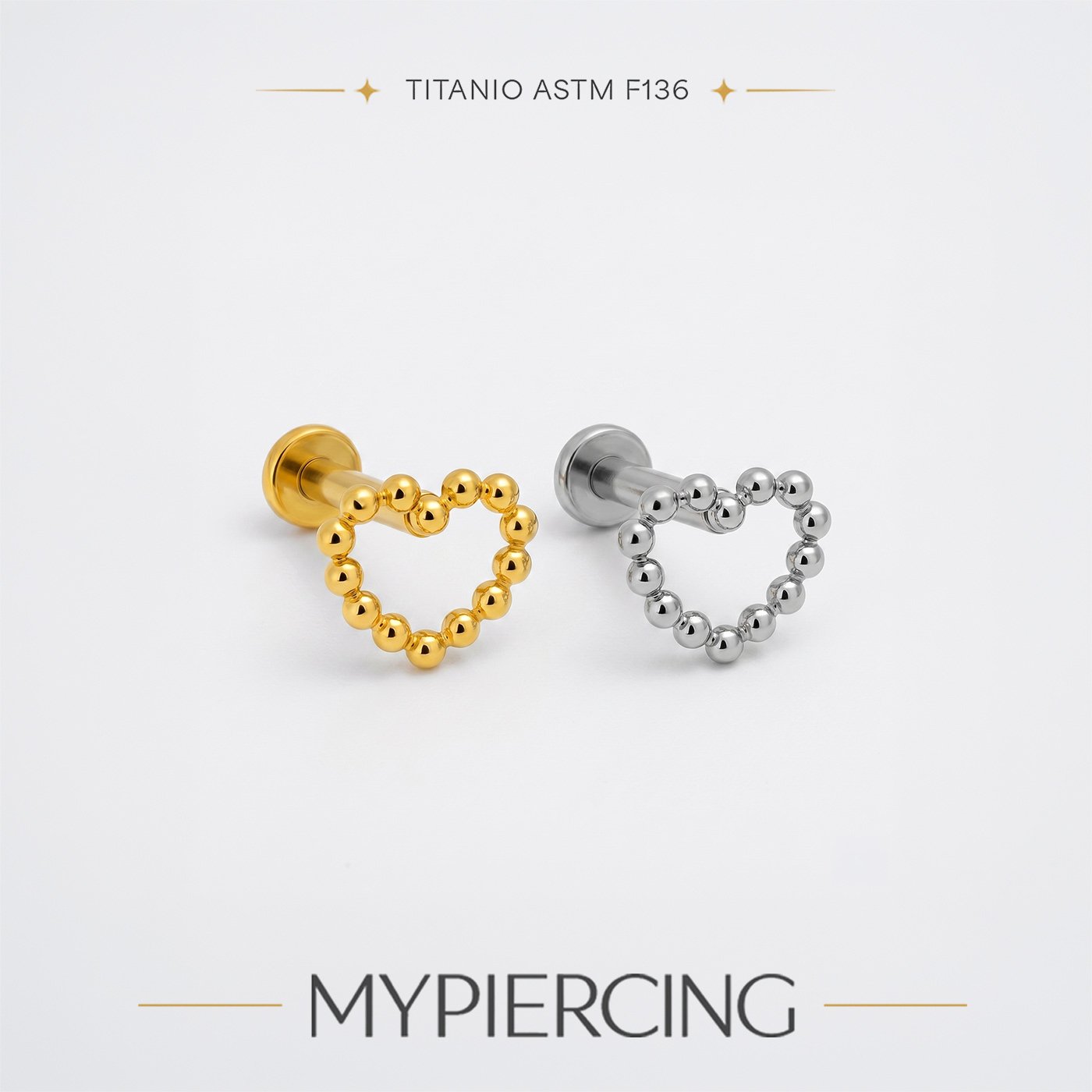 Labret Cuore di Titanio Push Pin - immagine 2