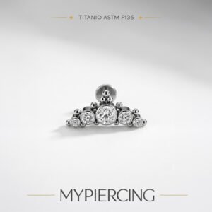 Labret di Titanio ASTM F136 Cluster Indiano con 5 Zirconi