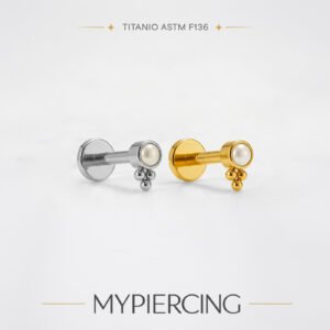 Labret in Titanio ASTM F136 con Perla e Beads