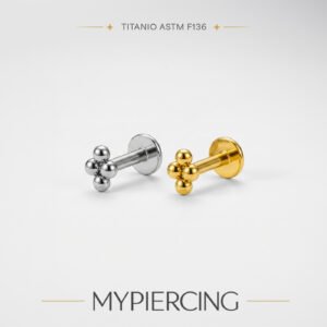 Labret 4 Beads in Titanio ASTM F136