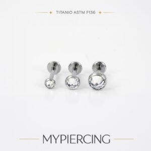 Labret in Titanio ASTM F136 con Zirconia Invertita