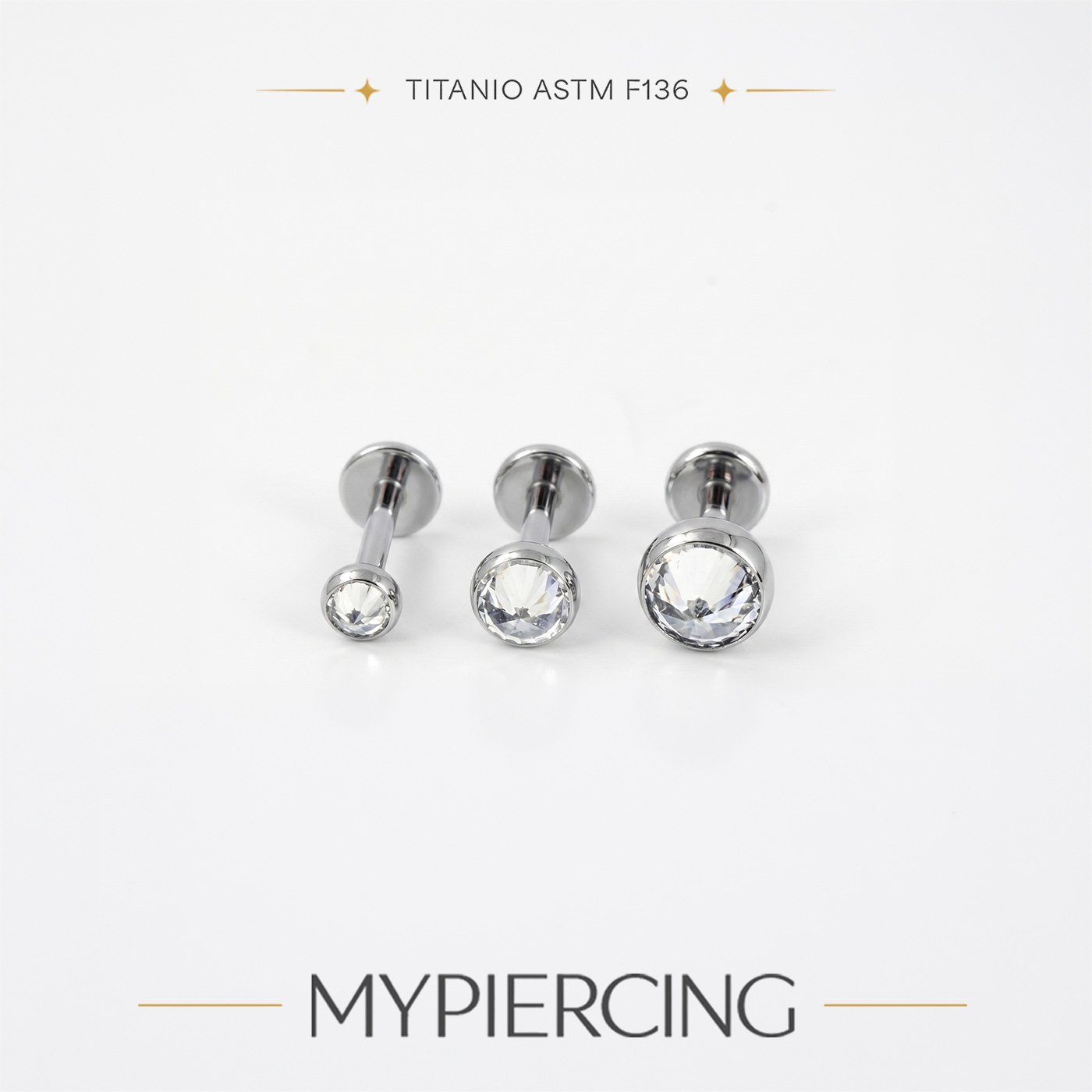 Labret in Titanio ASTM F136 con Zirconia Invertita - immagine 2