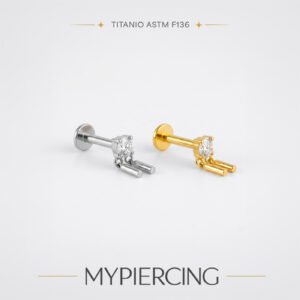 Labret di Titanio Push Pin con Zirconia
