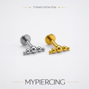 Labret Cluster 5 Beads di Titanio ASTM F136