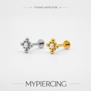 Labret Perla e Beaded in Titanio ASTM F136