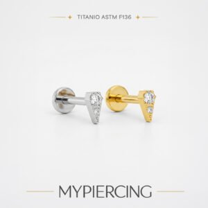 Labret di Titanio Push Pin con Zirconia