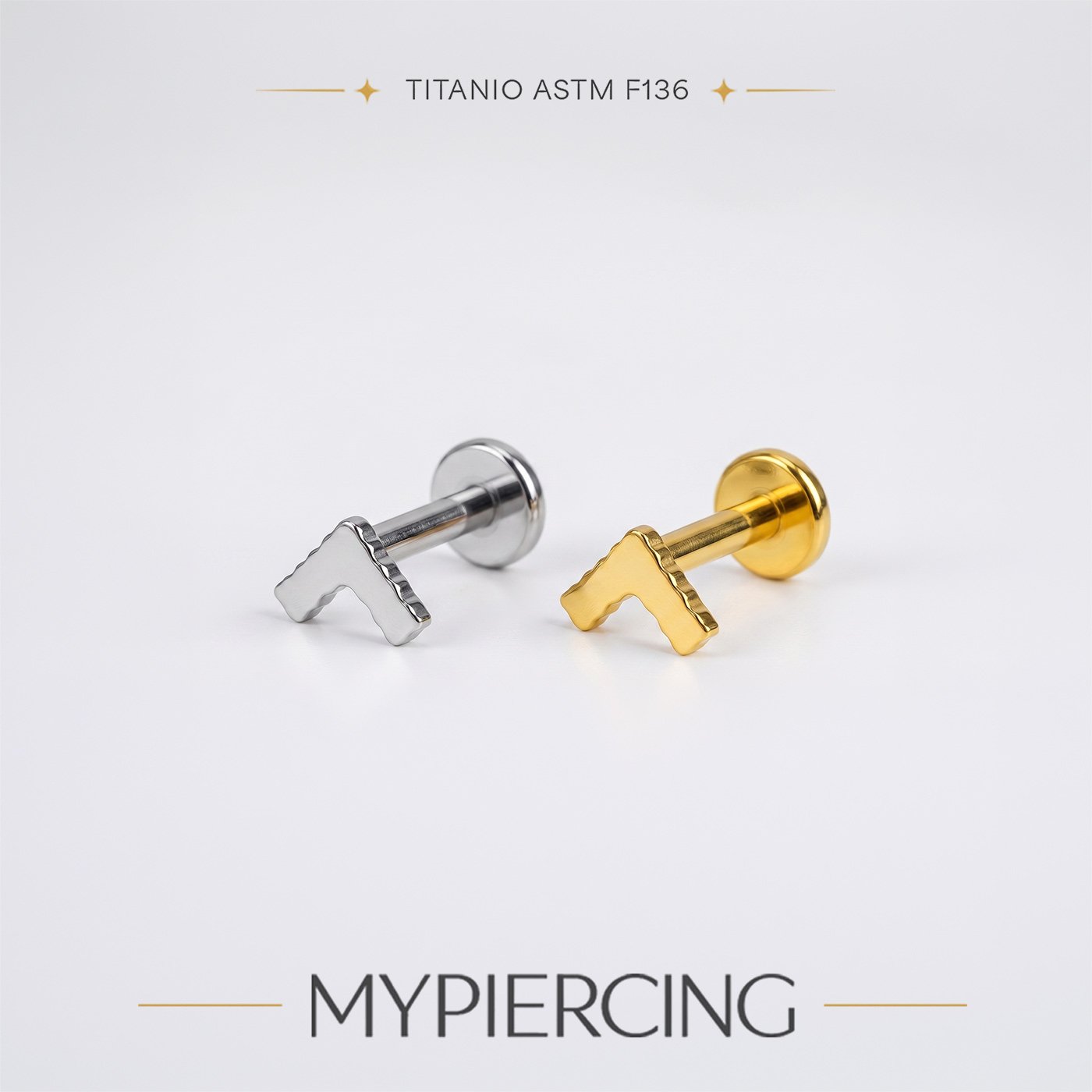 Labret Fashion V Liscio 5mm Di Titanio ASTM F136 - immagine 2