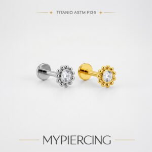 Labret Sole di Titanio ASTM F136 con Zirconi