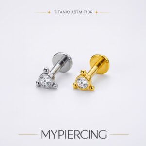 Labret Zircônia con 3 Beads di Titanio ASTM F136
