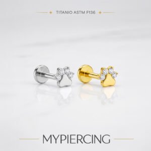 Labret Zampa Con Zirconi In Titanio ASTM F136
