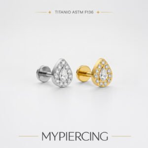 Labret Pingo Tempestato di Zirconi in Titanio ASTM F136
