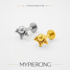 Labret Mezzo Sole Doppio di Titanio ASTM F136