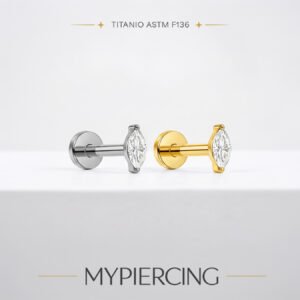 Labret Zirconia Navette in Titanio ASTM F136 Push Pin