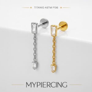 Labret Trapezio Con Zirconia Di Titanio ASTM F136