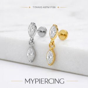 Labret Appeso di Navette in Titanio ASTM F136 Push Pin