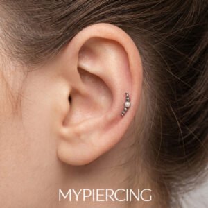 Labret Di Titanio ASTM F136 Cluster Perla con 6 Beads