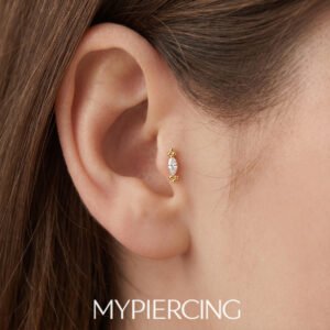 Labret Navete Con 6 Beads di Titanio ASTM F136