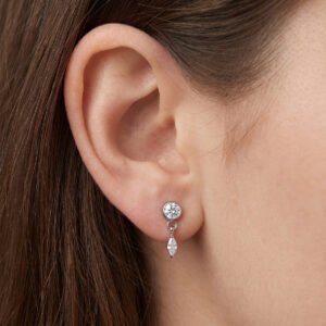 Labret Zirconi Navette Appendente in Titanio ASTM F136