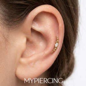Labret Cluster di Beads con Navette in Titanio ASTM F136